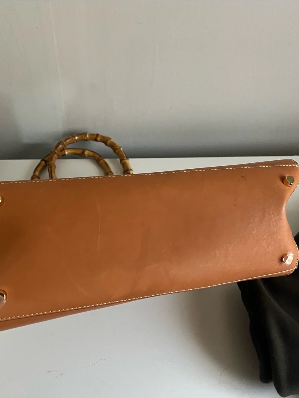 J. McLaughlin “Meeka” Bamboo, Wicker & Leather Tote Handbag Nantucket Style Bag - Picture 5 of 10